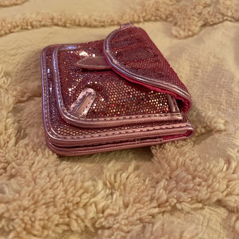 Mini Pink Glitter Sparkly Wallet/Coin Purse - Picture 5 of 6